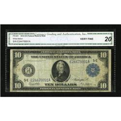 Fr. 923 $10 1914 Federal Reserve Note CGA Very