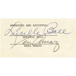 Lucille Ball and Desi Arnaz Signed Contract