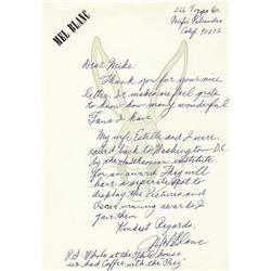 Mel Blanc Handwritten Letter