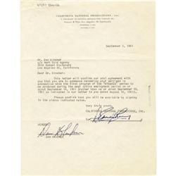 Dan Blocker Signed Original "Bonanza" Contract