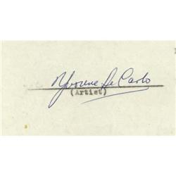 Yvonne De Carlo Signed 10 Commandments" Contract