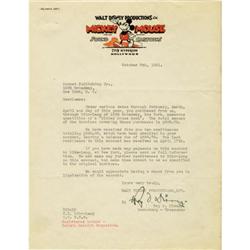 Roy Disney Signed Letter