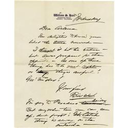William S. Hart Handwritten Letter