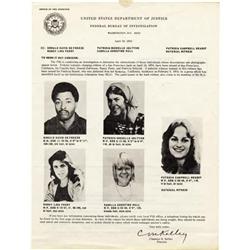 Patty Hearst Wanted Poster Leaflet