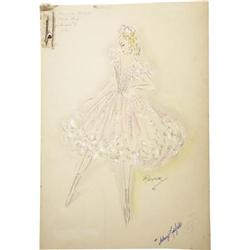 Royer's Costume Sketch, Sonja Henie, "Thin Ice"