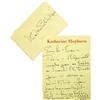 Image 1 : Katharine Hepburn Handwritten Letter