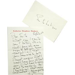 Katharine Hepburn Handwriten Letter