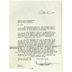 Dwayne Hickman Signed "Dobie Gillis" Contract