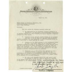 Charles Laughton Signed Contract