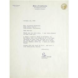 Ronald Reagan Signed Letter to Marian Marsh