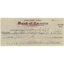 Marilyn Monroe Signed Check