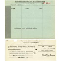Marilyn Monroe 20th Century-Fox Paystub