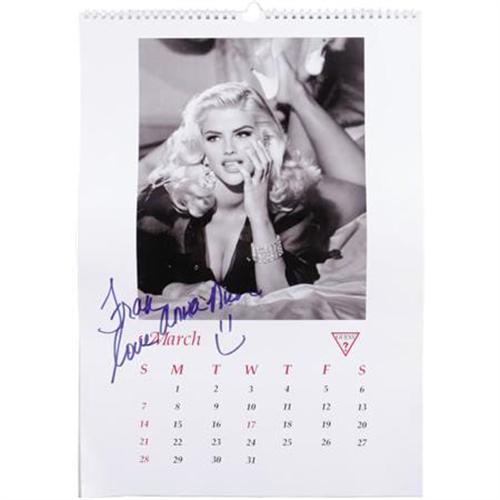 Anna Nicole Smith Signed Guess Calendar