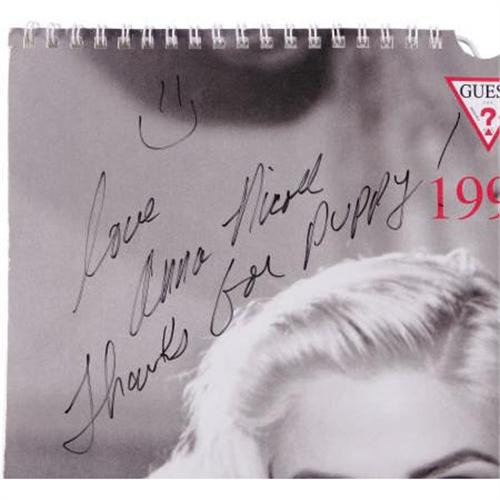 Anna Nicole Smith Signed Guess Calendar