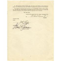 Darryl Zanuck Signed Options Agreement