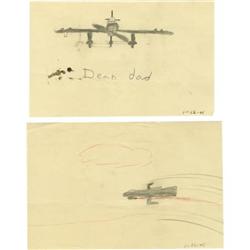 Peter Fonda Hand-Drawn Pictures from Age 8, 1948