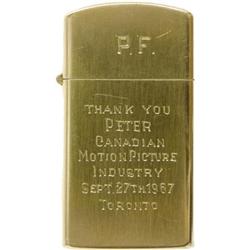 Lighter Given to Peter Fonda While Writing "Easy