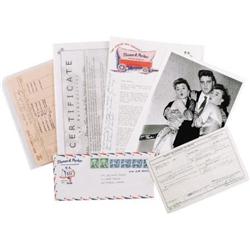 Elvis Presley Lot - Signed Army Pass for Weeken