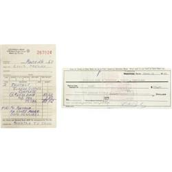 Elvis Presley Signed Check with Receipt