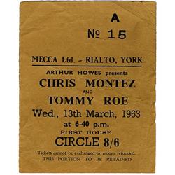 Beatles York Concert Ticket Stub. A used ticket