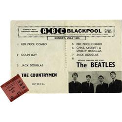 Beatles Winter Gardens Concert Ticket Stub. A us