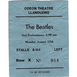 Beatles Odeon Theatre Concert Ticket