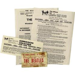 Beatles Fan Club Concert Ticket and Vouchers