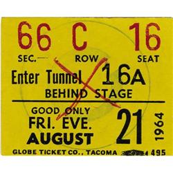 Beatles 1964 Washington Coliseum Concert Stub