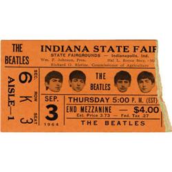 Beatles Indiana State Fair Concert Ticket Stub