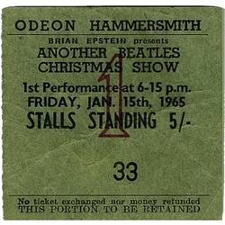 Another Beatles Christmas Show Ticket Stub '65