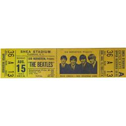 Beatles Shea Stadium Unused Concert Ticket 1965