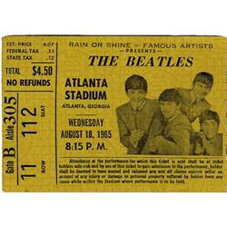 Beatles Atlanta Stadium Performance Ticket Stub