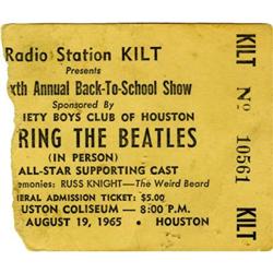 Beatles Sam Houston Coliseum Concert Ticket Stub
