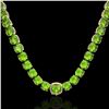 Image 2 : 100 ctw Peridot & VS/SI Diamond Halo Micro Necklace 14k Yellow Gold - REF-528N9F