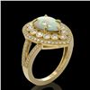 Image 2 : 4.19 ctw Certified Opal & Diamond Victorian Ring 14K Yellow Gold - REF-148A2N