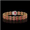 Image 3 : 26.92 ctw Tourmaline & Diamond Bracelet 14K Yellow Gold - REF-336A4N