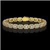 Image 1 : 8.83 ctw Emerald Cut Diamond Micro Pave Bracelet 18K Yellow Gold - REF-1051A2N