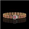 Image 1 : 16.97 ctw Tourmaline & Diamond Bracelet 14K Yellow Gold - REF-236A4N