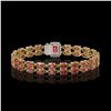 Image 3 : 16.97 ctw Tourmaline & Diamond Bracelet 14K Yellow Gold - REF-236A4N