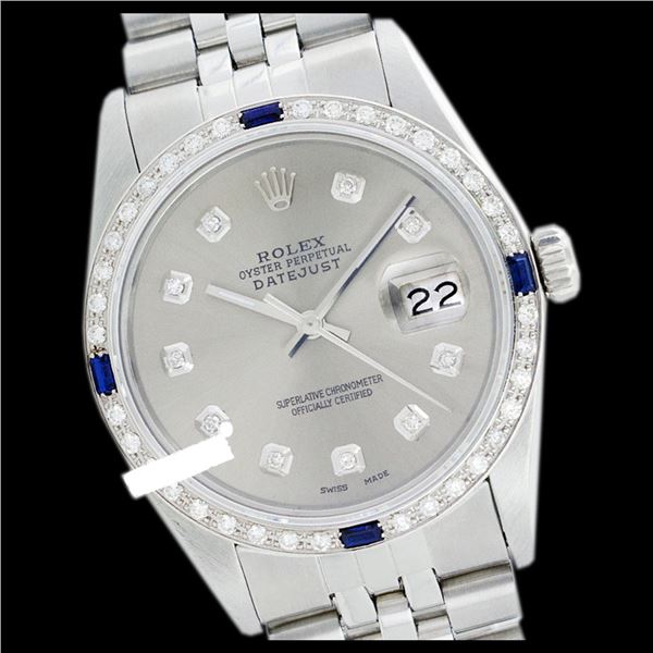 Rolex Ladies Stainless Steel, Diam Dial & Diam/Sapphire Bezel, Sapphire Crystal