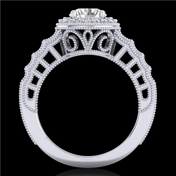 1.53 ctw VS/SI Diamond Art Deco Ring 18k White Gold - REF-454H5R