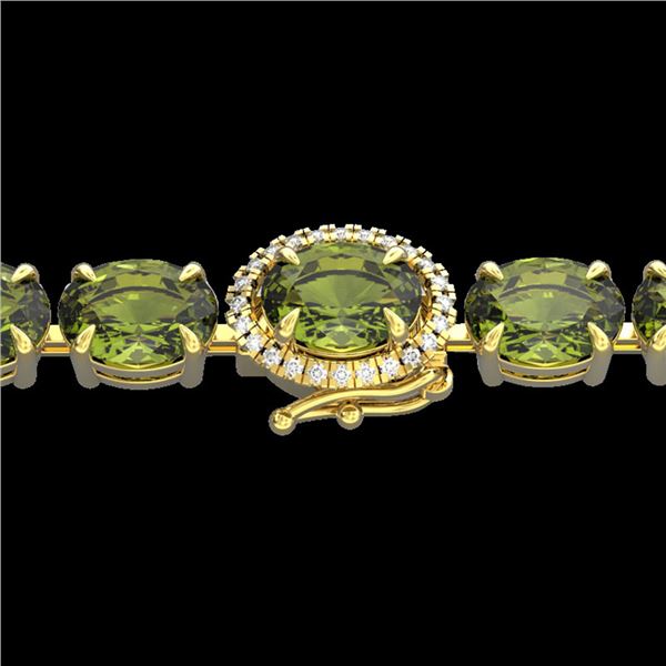 17.25 ctw Green Tourmaline & VS/SI Diamond Micro Bracelet 14k Yellow Gold - REF-172R8K