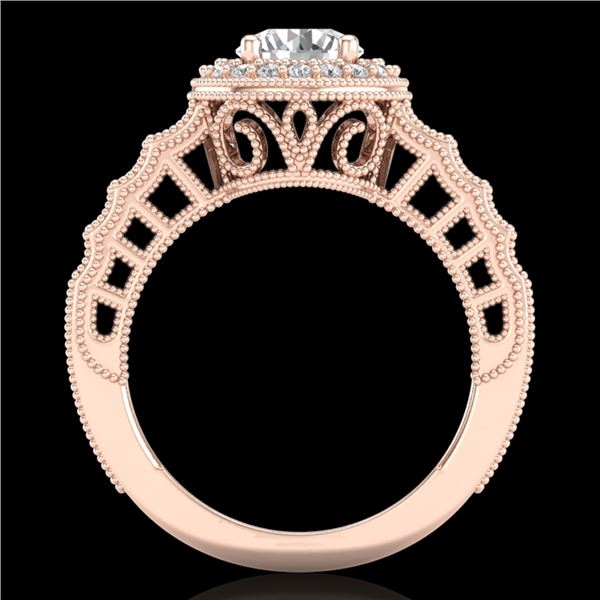 1.53 ctw VS/SI Diamond Solitaire Art Deco Ring 18k Rose Gold - REF-454X5A