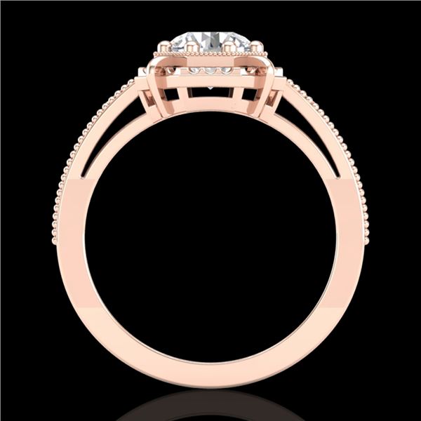 1 ctw VS/SI Diamond Solitaire Art Deco Ring 18k Rose Gold - REF-318N3F