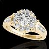 Image 1 : 1.9 ctw Certified Diamond Solitaire Halo Ring 10k Yellow Gold - REF-216F8M