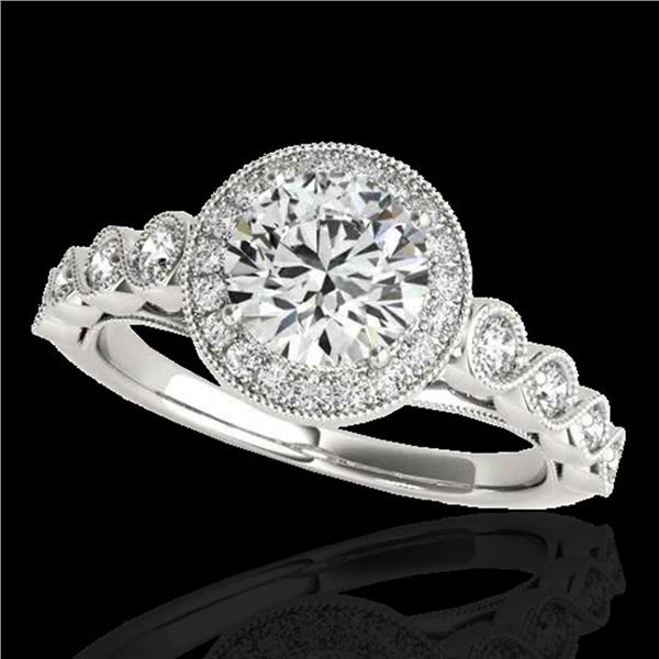 1.93 ctw Certified Diamond Solitaire Halo Ring 10k White Gold - REF-381Y8X