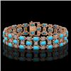 Image 1 : 18.05 ctw Turquoise & Diamond Bracelet 10K Rose Gold - REF-227K3Y