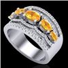 Image 2 : 2.25 ctw Citrine & Micro Pave VS/SI Diamond Designer Ring 10k White Gold - REF-81X8A