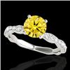 Image 1 : 1.4 ctw Certified SI/I Fancy Intense Yellow Diamond Ring 10k White Gold - REF-177X3A