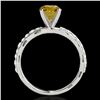 Image 2 : 1.4 ctw Certified SI/I Fancy Intense Yellow Diamond Ring 10k White Gold - REF-177X3A